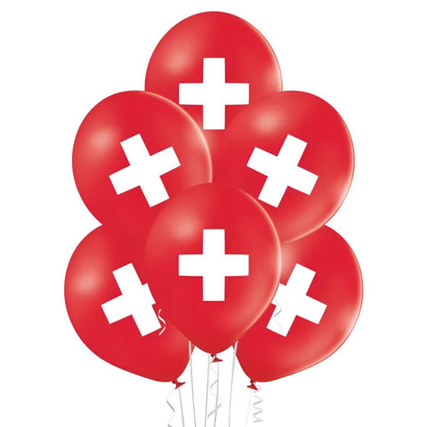 Ballon mit Schweizer Kreuz Ø30cm (8er Set)