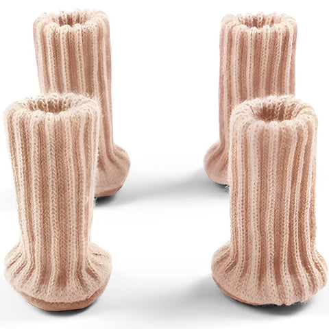 Stuhlsocken Beige Rot - Stuhlgleiter für Parkettboden