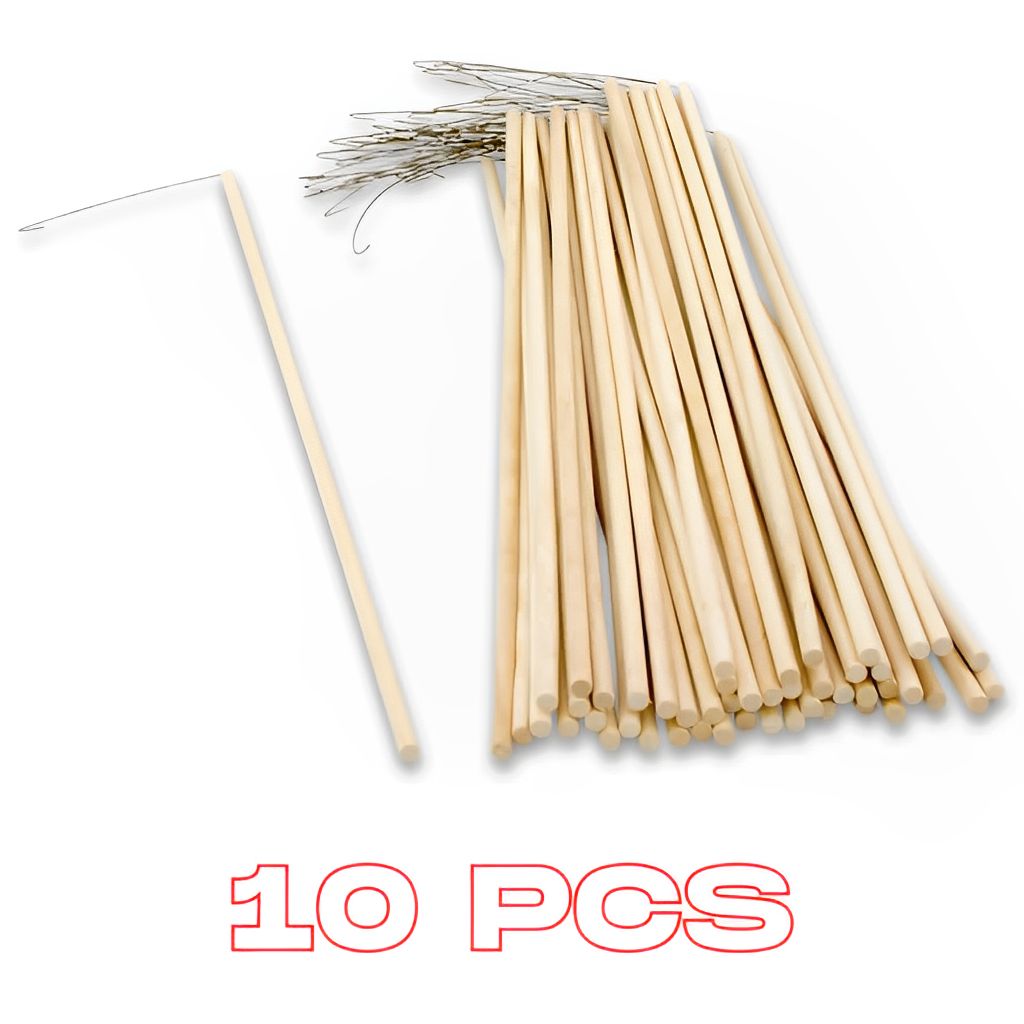10er-Set Lampionstab aus Holz 60cm