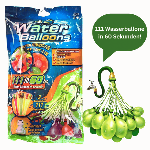 111 Stück Wasserballone in 60 Sekunden