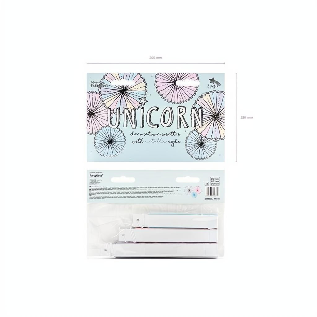 3 Einhorn Twinkle Papierrosetten PartyDeco 5