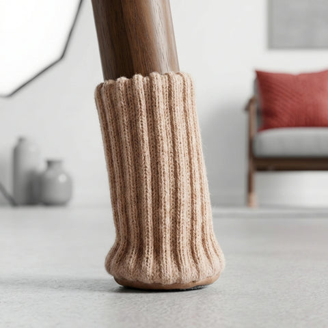 Stuhlsocken Beige Rot - Stuhlgleiter für Parkettboden