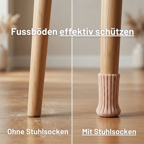 Stuhlsocken Beige Rot - Stuhlgleiter für Parkettboden