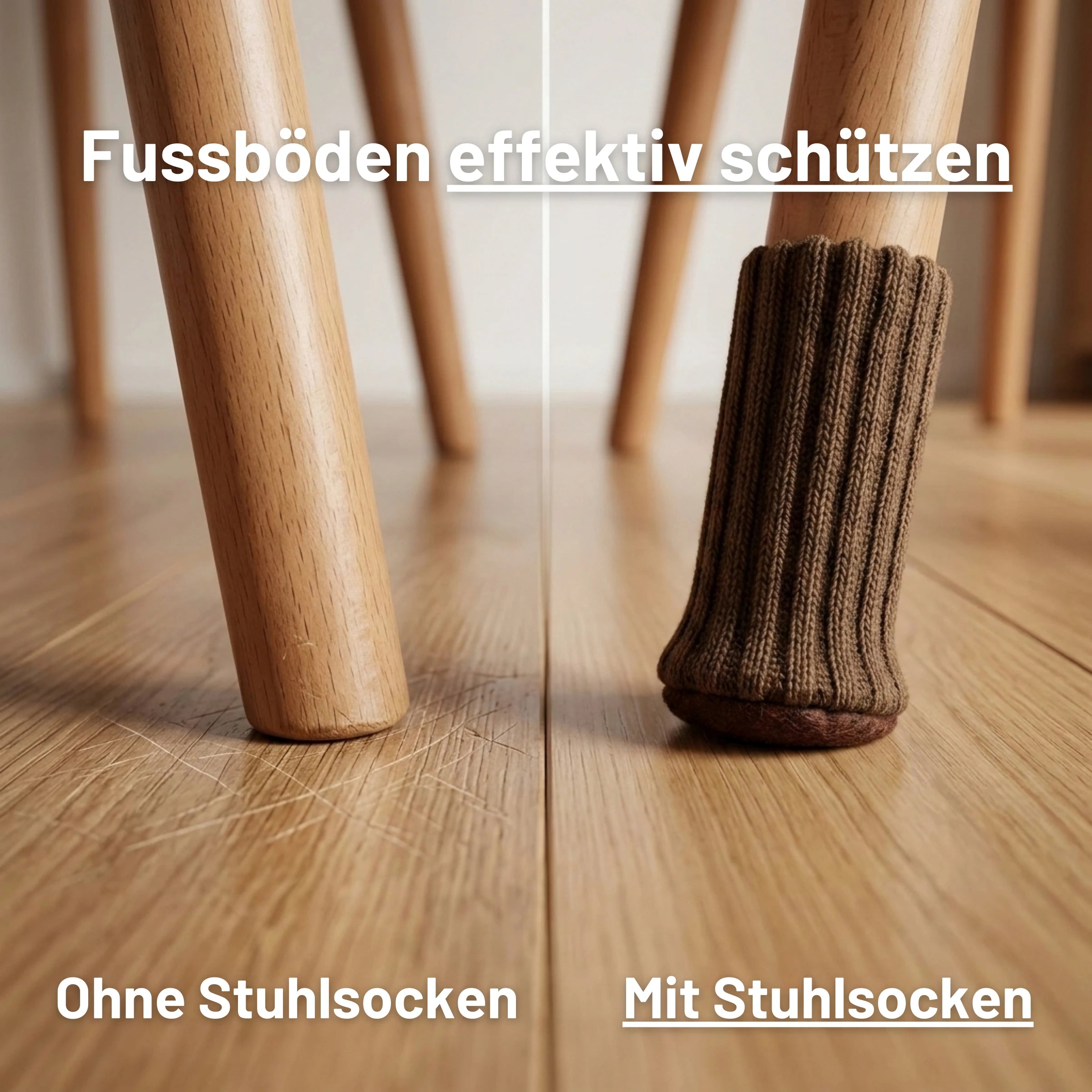 Stuhlsocken Braun - Stuhlgleiter für Parkettboden