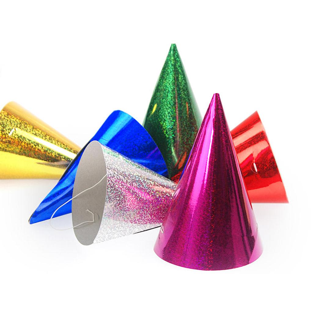 Holografische Partyhüte - 20 Stück, bunter Farbmix