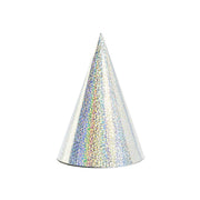Partyhüte Silber Holografisch - 6 Stück