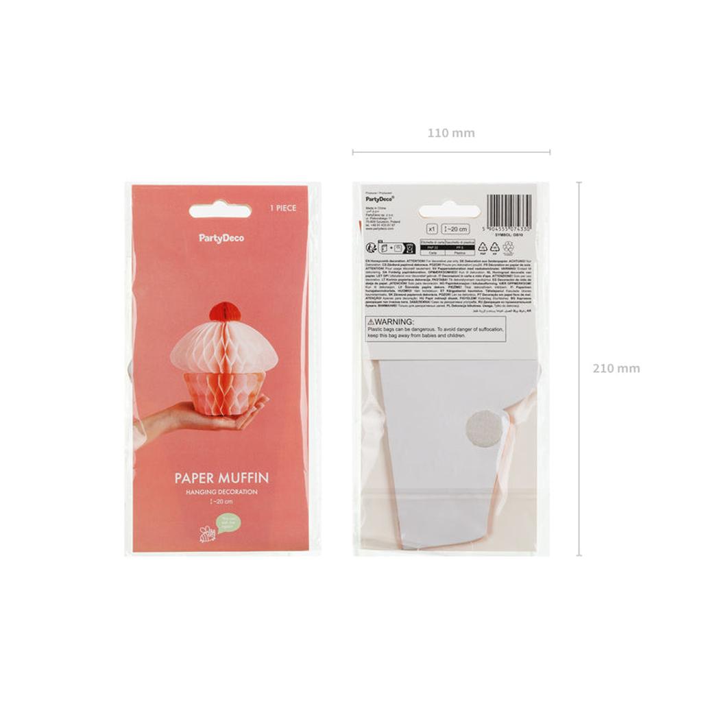 Honeycomb Papierdekoration Muffin, 20 cm, Mix
