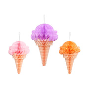 Seidenpapierdekorationen Eiscreme, 20-30 cm, Mix
