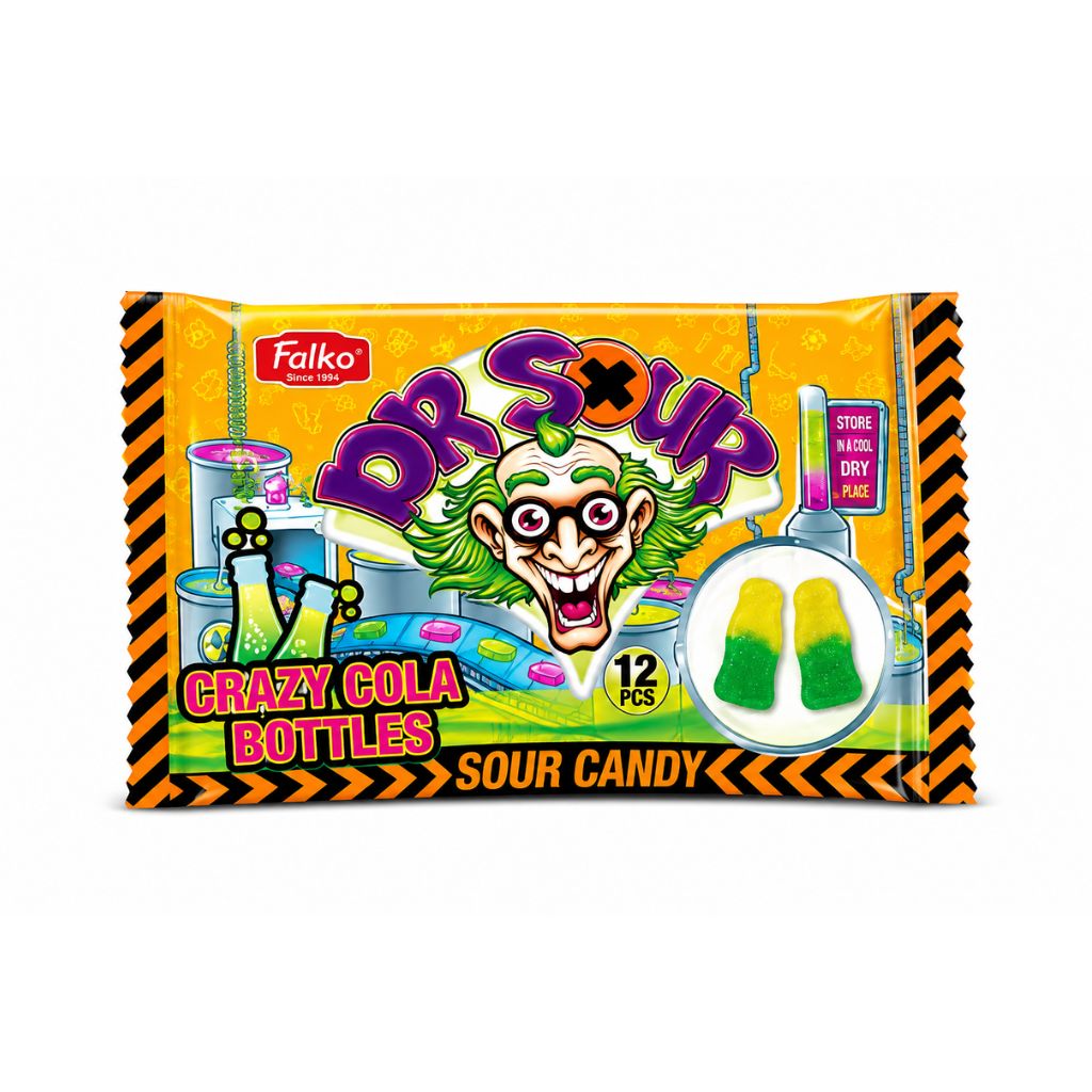 Dr.SOUR Crazy Cola Bottles 90g 🍬 Cola Fruchtgummi