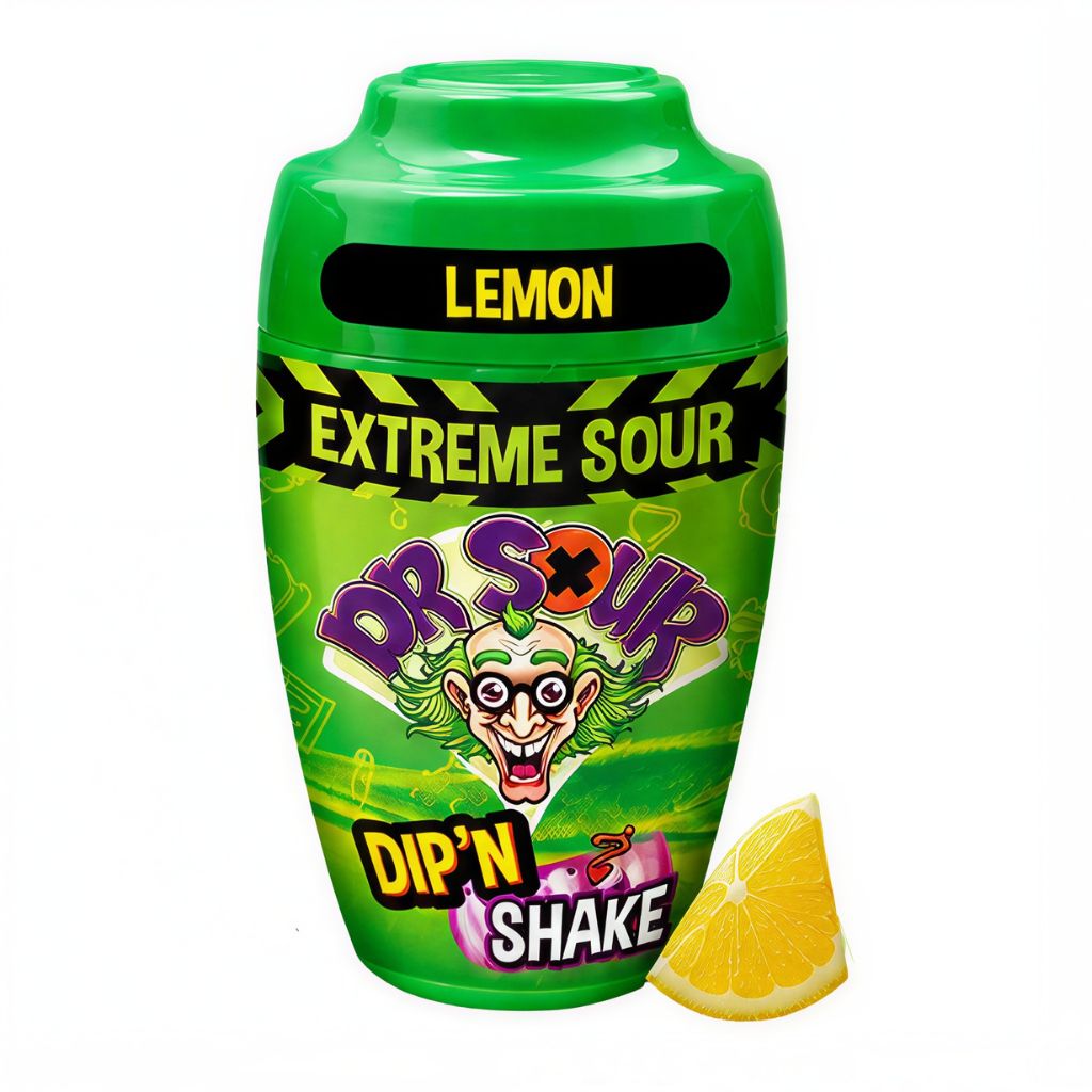 Dr. Sour Dip 'N Shake 21g 🍬 Saurer Lollipop Zitrone