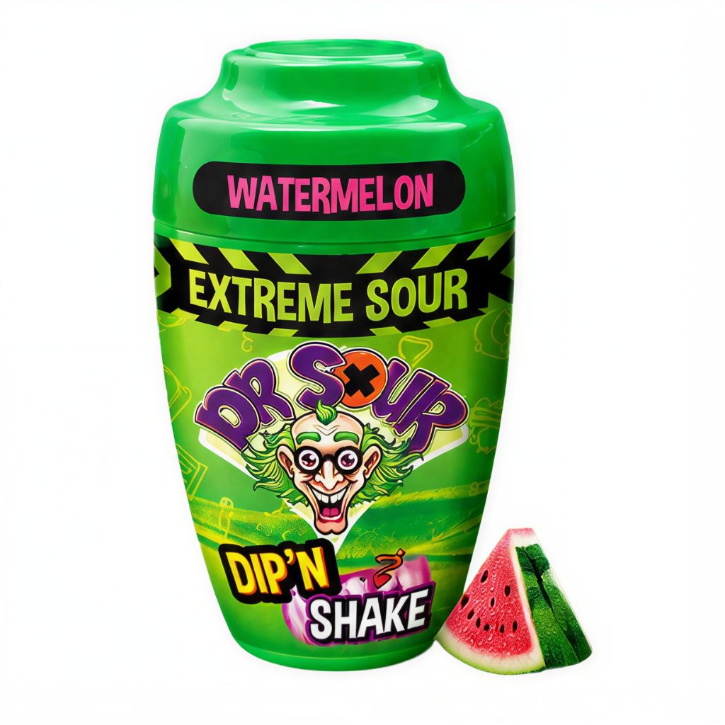 Dr. Sour Dip 'N Shake 21g 🍬 Saurer Lollipop Wassermelone