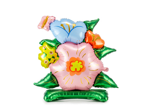 Stehender Folienballon Blumen, 100x116cm, Mix