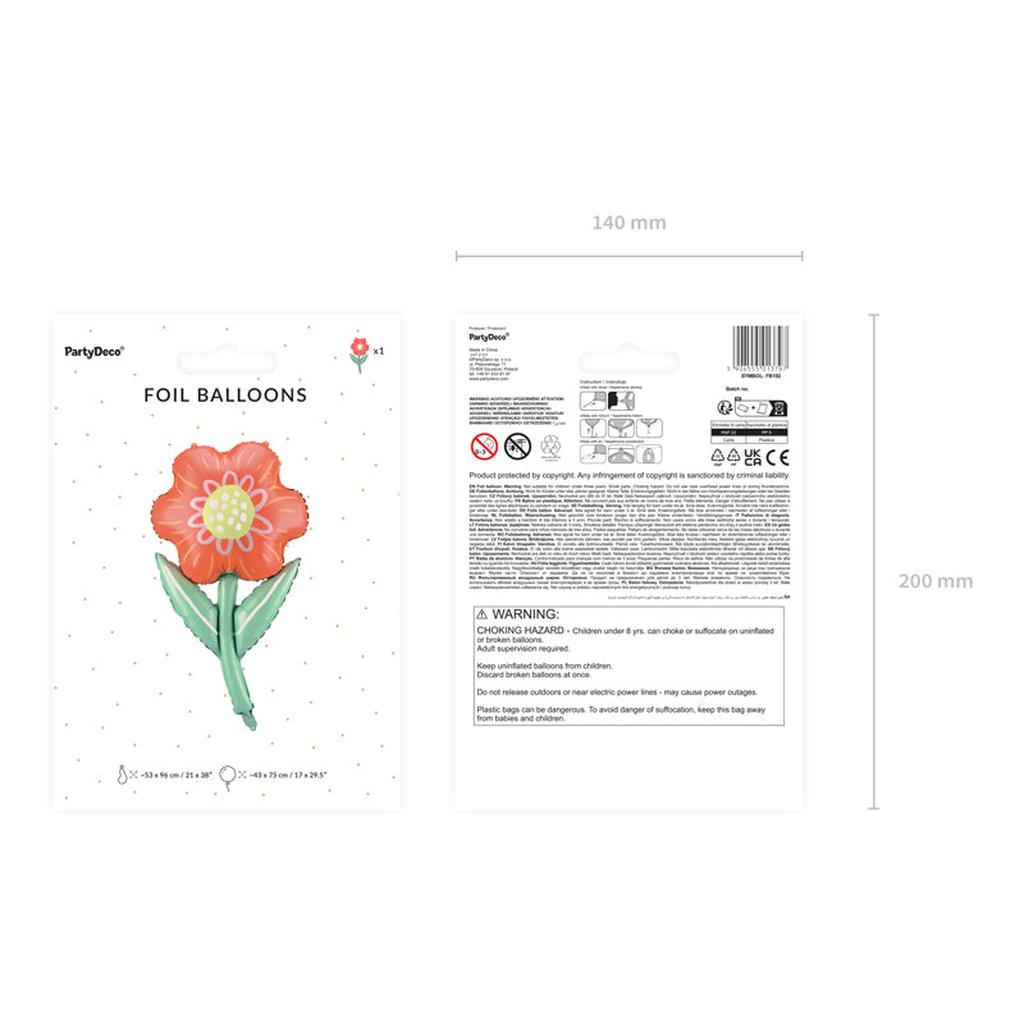 Folienballon Blume, 53x96 cm, mix