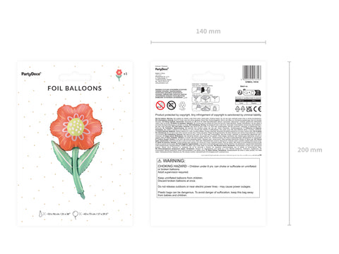 Folienballon Blume, 53x96 cm, mix