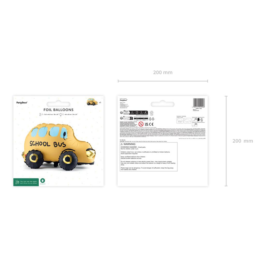 Folienballon stehender Bus, Mix, 66x36 cm