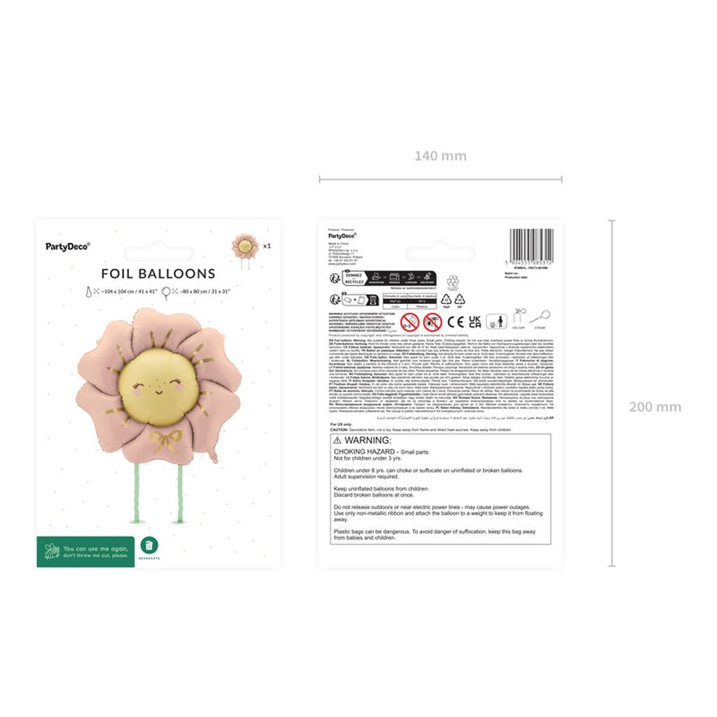 Folienballon Blume, 104x104 cm, rosarot