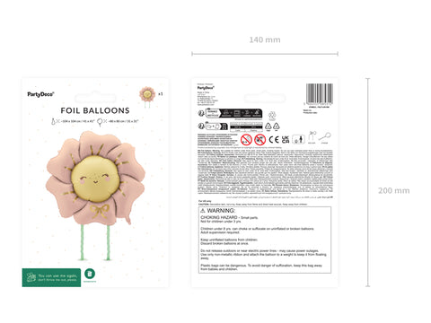 Folienballon Blume, 104x104 cm, rosarot