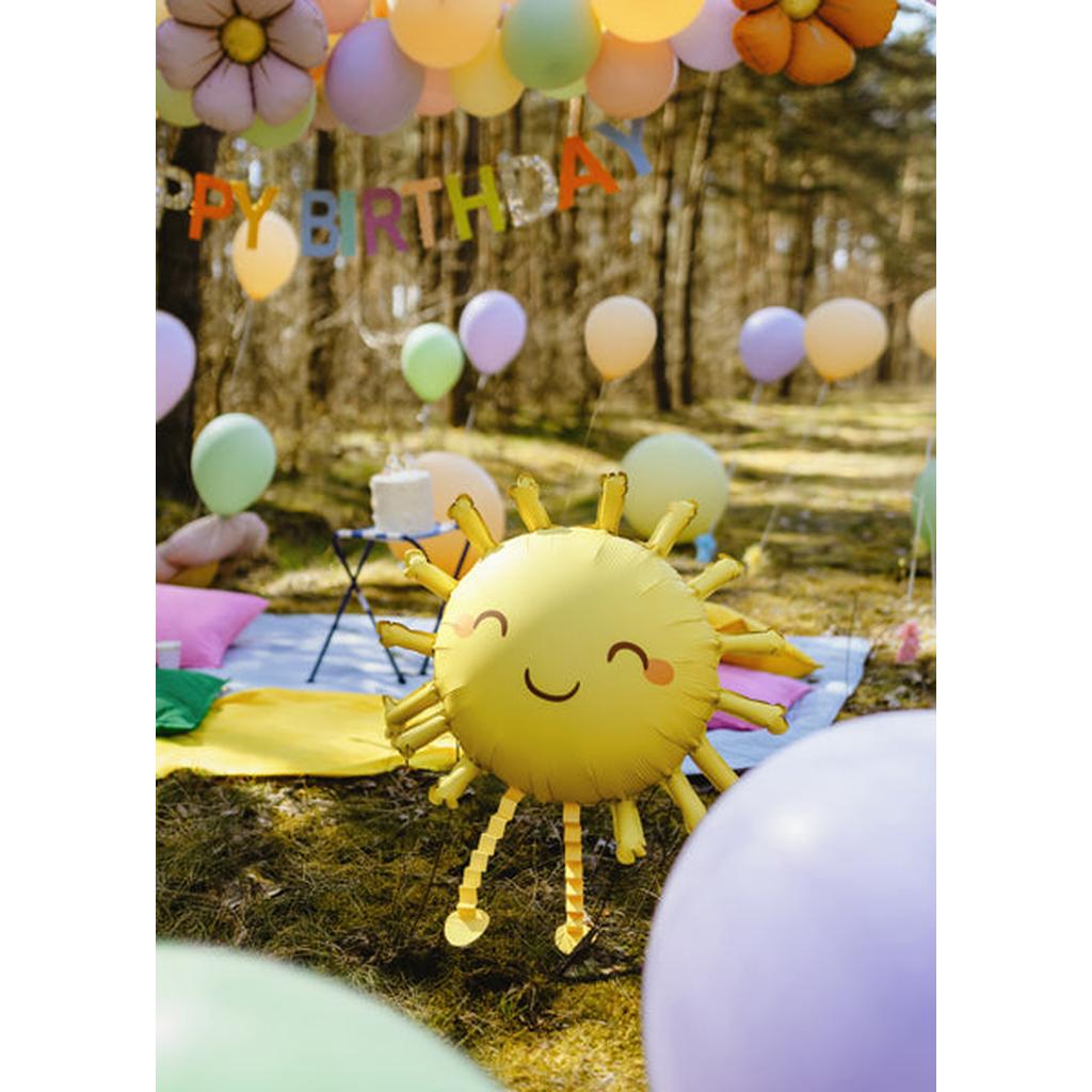 Folienballon Sonne, 91x77 cm, gelb