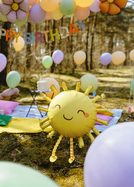 Folienballon Sonne, 91x77 cm, gelb