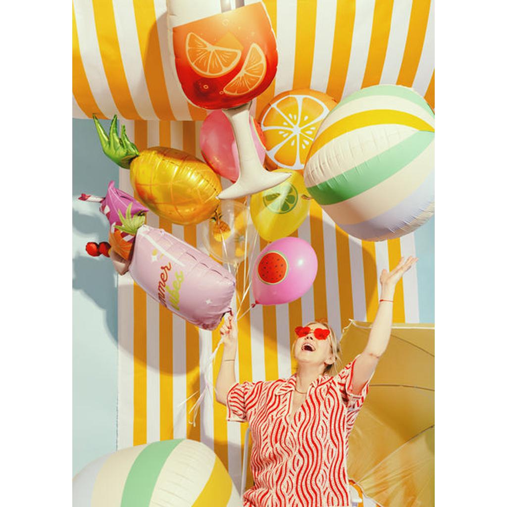 Folienballon Ball in Streifen, 75 cm, Mix