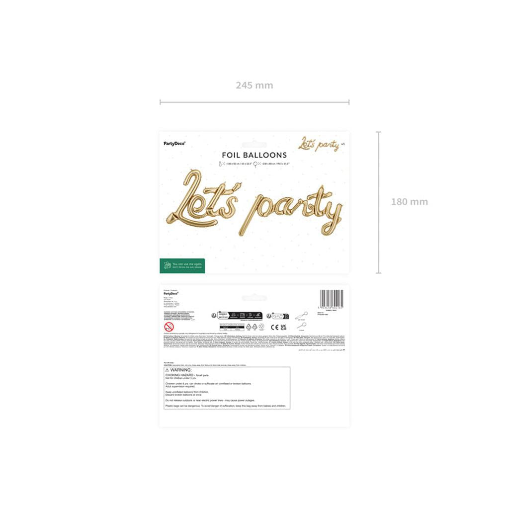 Folienballon Let's Party Gold 230 × 80 cm