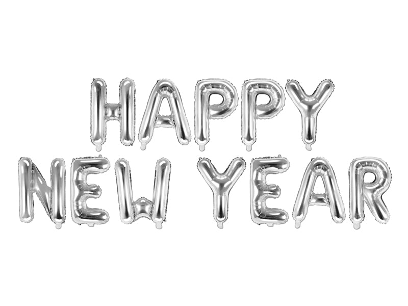 Folienballon Happy New Year Silber - 422 × 46 cm