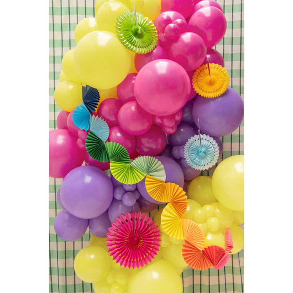 Papiergirlande Regenbogenfächer, 2,5m, Mix