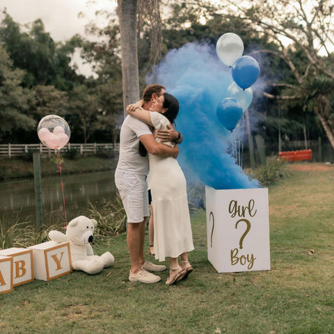 Gender Reveal Feuerlöscherspray blau