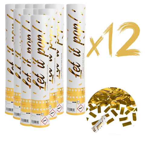 Gold-Konfettikanone 12er-Set