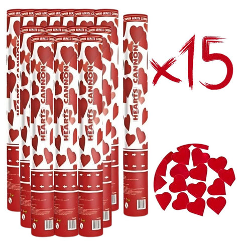 Herz-Konfettikanone 15er-Set
