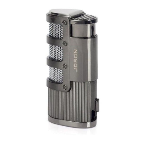 Jobon Premium Feuerzeug Schwarz – 3 Flammen, Geschenkbox