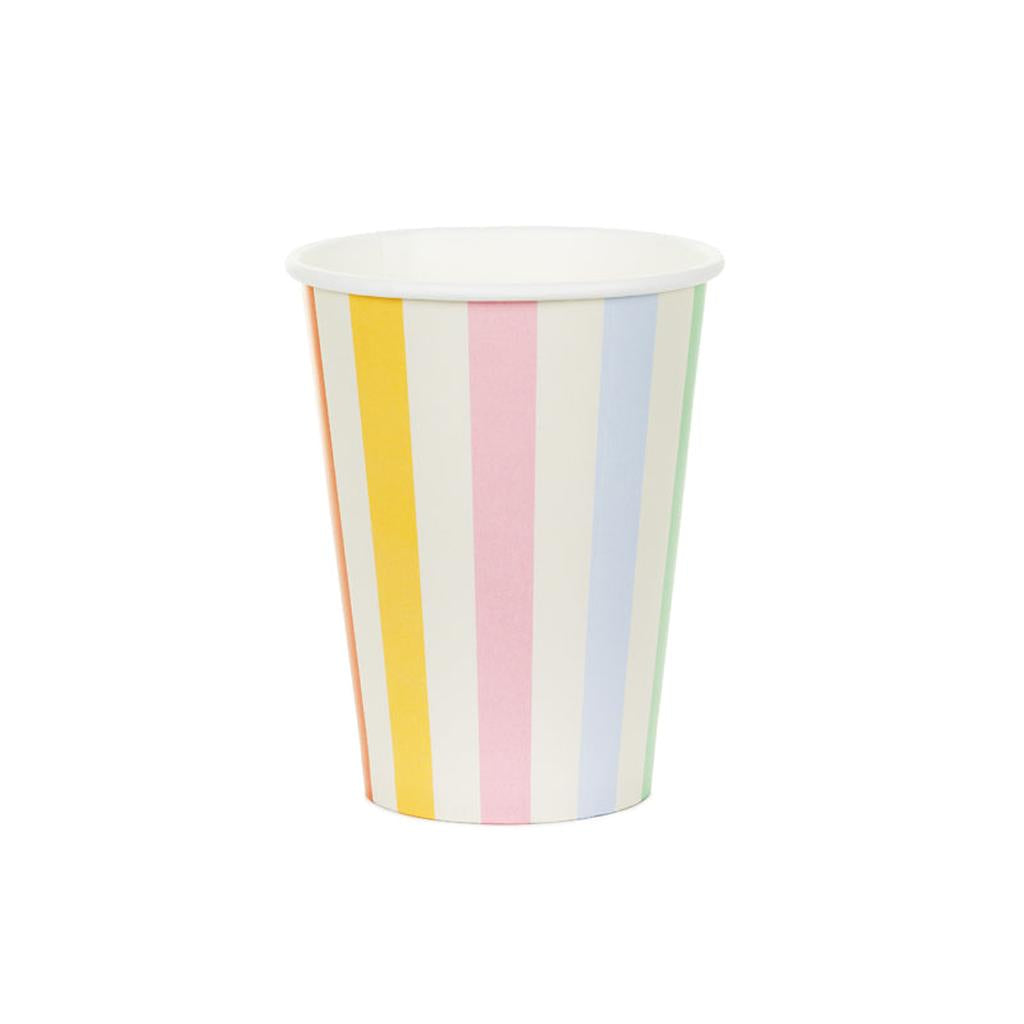 Pappbecher Streifen, 400 ml, Mix