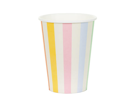 Pappbecher Streifen, 400 ml, Mix