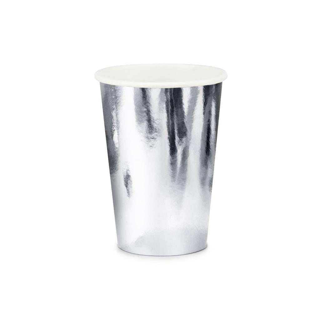 Pappbecher Silber 220 ml - 6 Stück