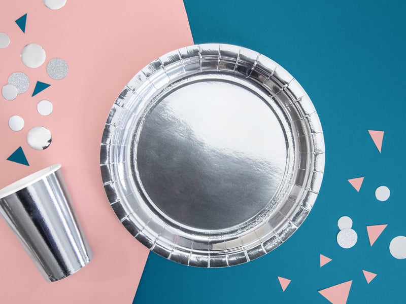 Pappbecher Silber 220 ml - 6 Stück