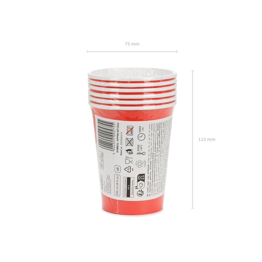 Pappbecher, rot, 250ml