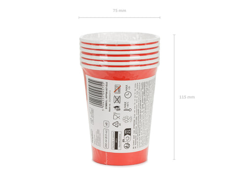 Pappbecher, rot, 250ml