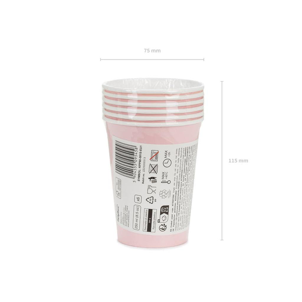 Pappbecher, hellrosa, 250ml