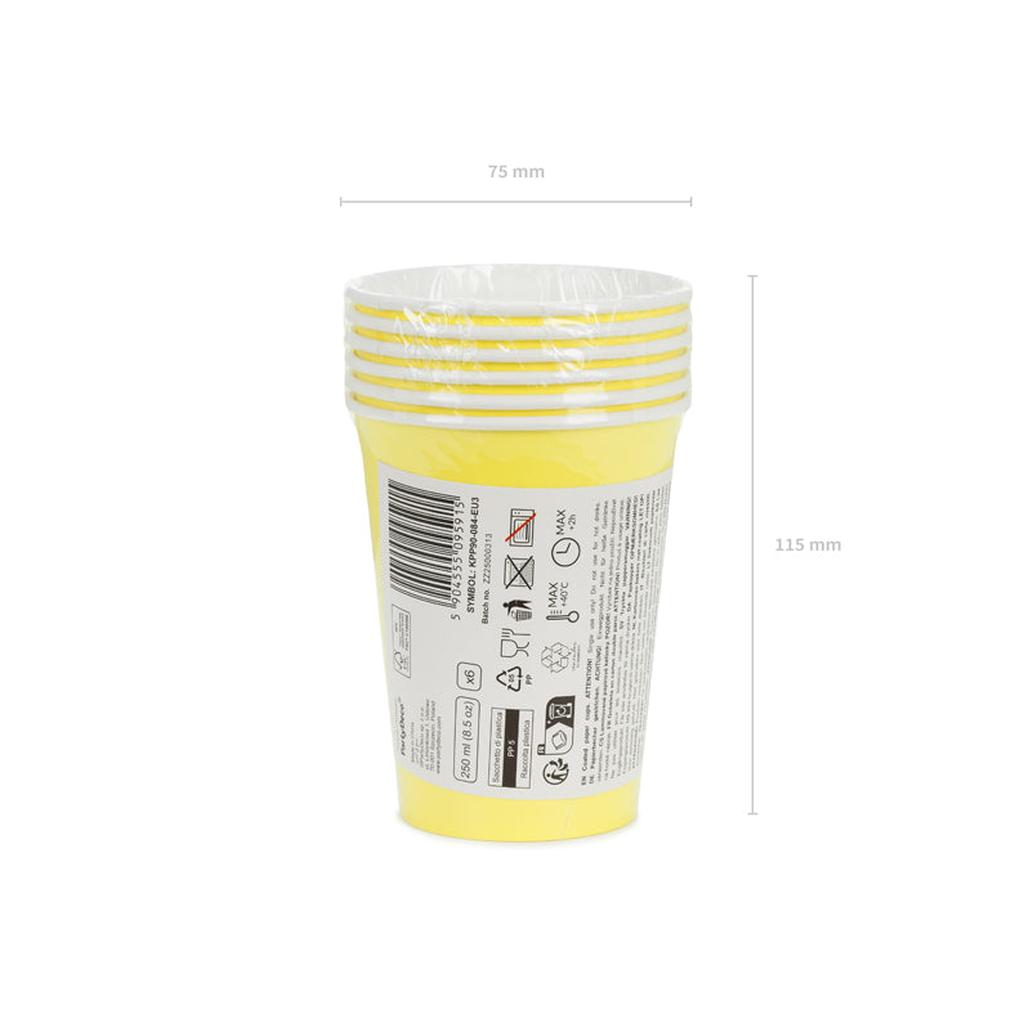 Pappbecher, gelb, 250ml