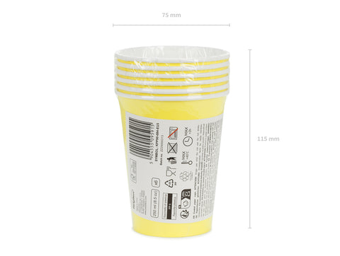 Pappbecher, gelb, 250ml