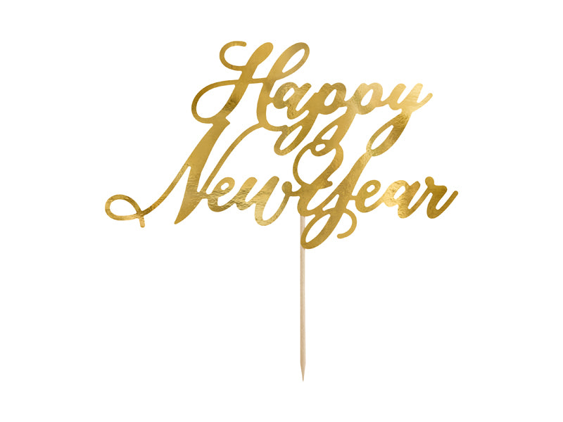 Caketopper Happy New Year Gold - 24 cm
