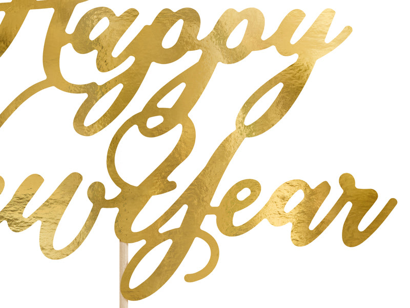 Caketopper Happy New Year Gold - 24 cm