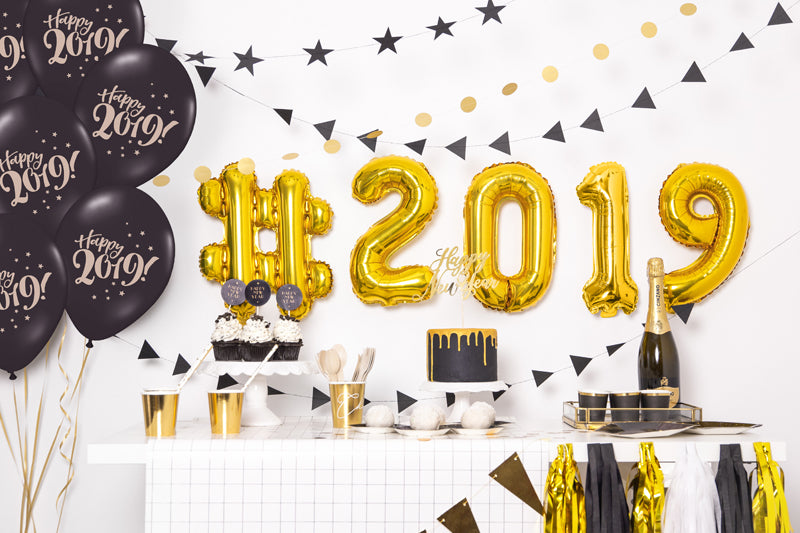 Caketopper Happy New Year Gold - 24 cm
