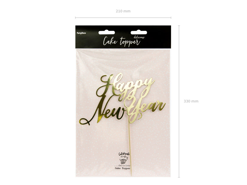 Caketopper Happy New Year Gold - 24 cm