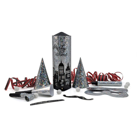  Tischbombe Party Time Holo Silber, 22cm