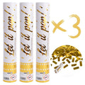 Konfettikanone Gold 3er Set - 30cm