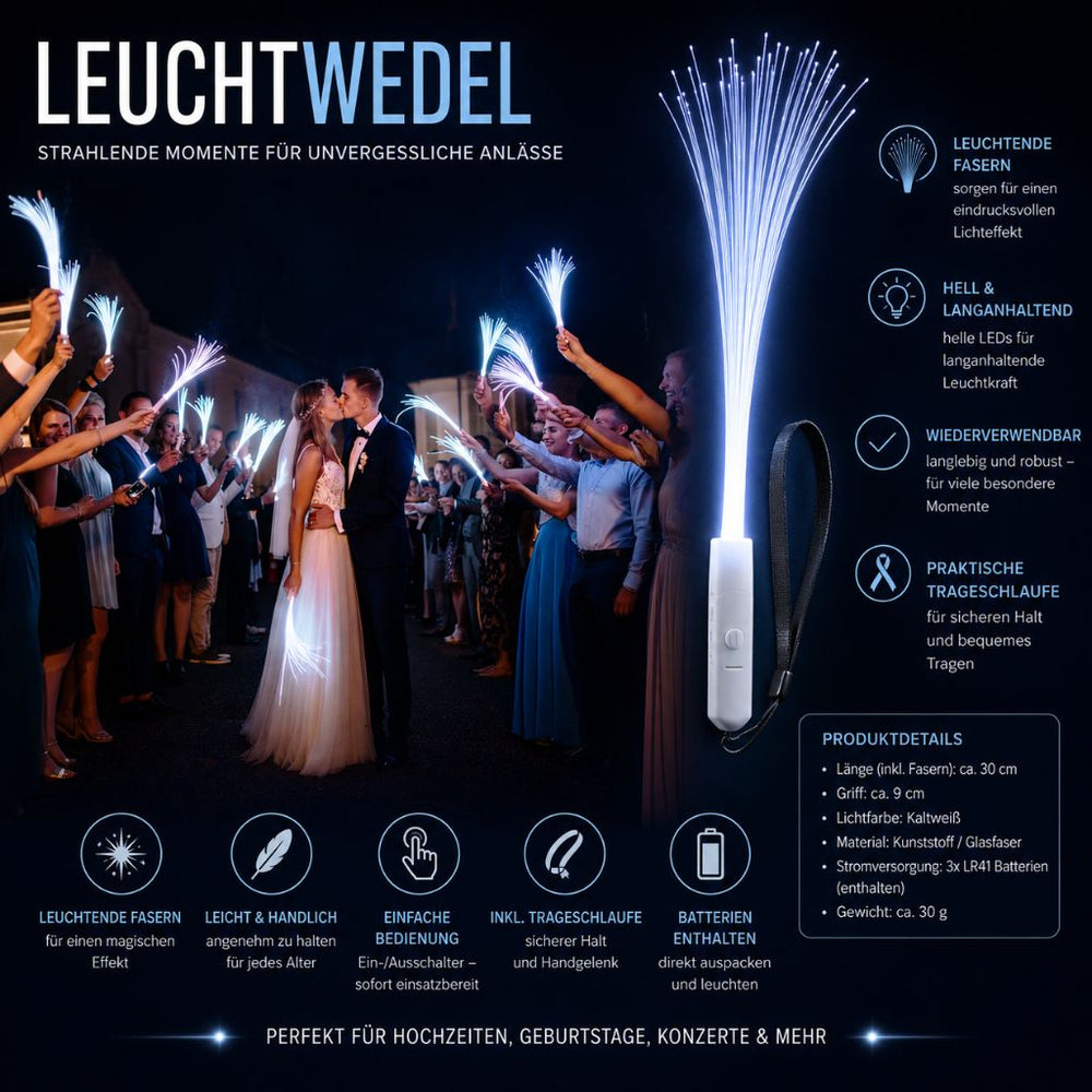 LED Leuchtwedel Weiss 26 cm