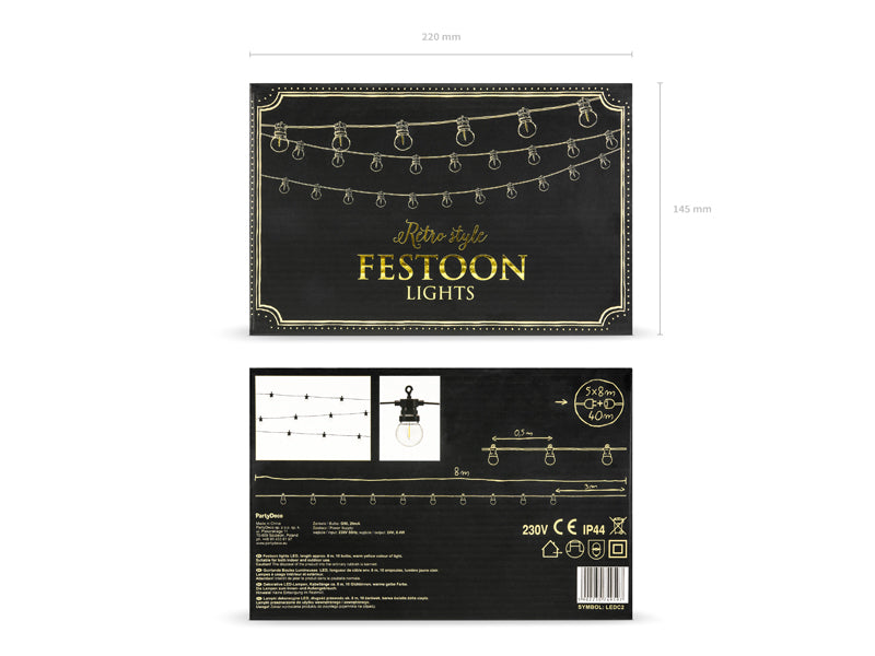 LED-Deko-Leuchten, schwarz, 5m