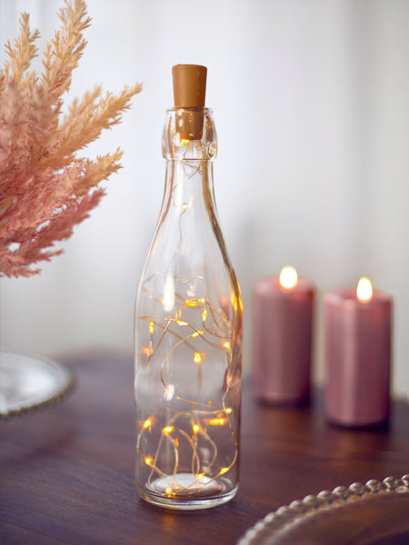 LED-Leuchten mit Flaschenkorken, warmweiss, 197cm