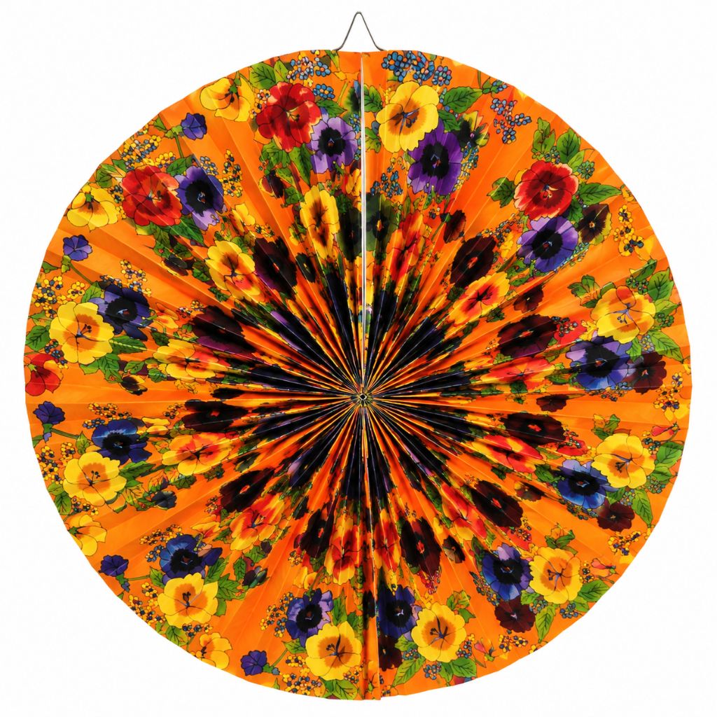 Lampion mit Blumenmuster Orange